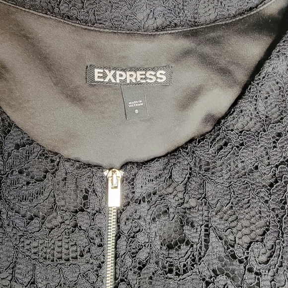 Express Black Lace Fit & Flare Skater Dress Size 8 - Picture 5 of 6